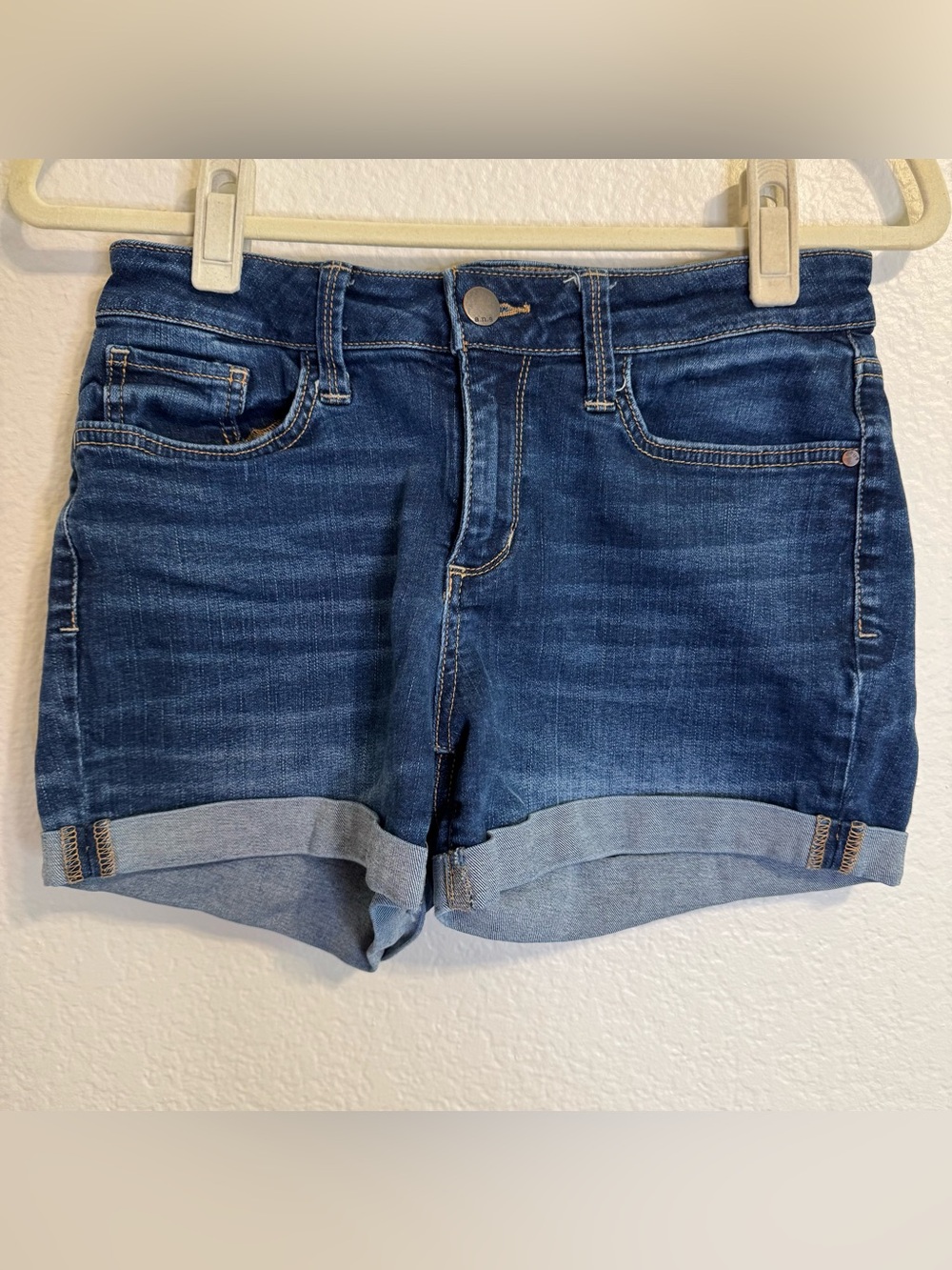 Ana Blue Denim Cuffed Shorts - 4